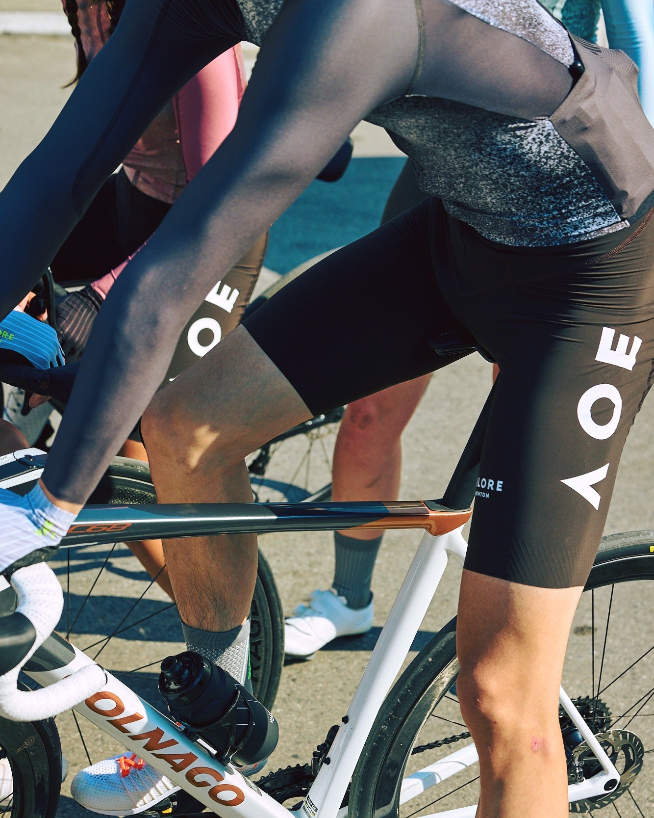 brown cycling bib shorts