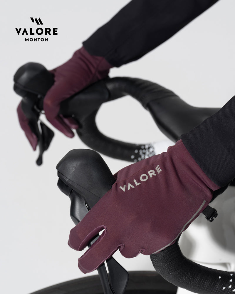 Dark purple thermal cycling gloves