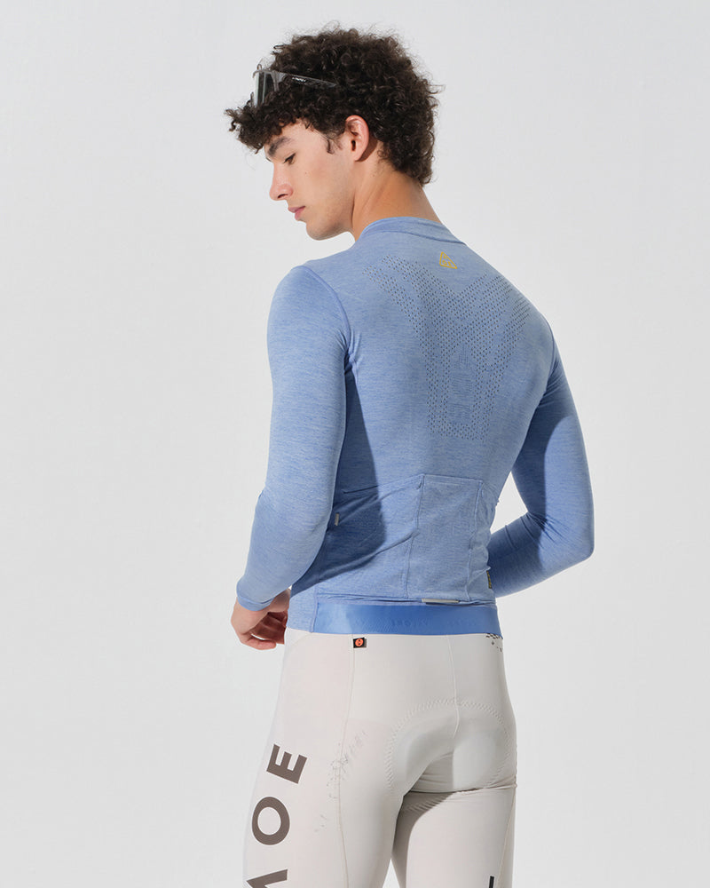 long sleeve summer cycling jersey blue