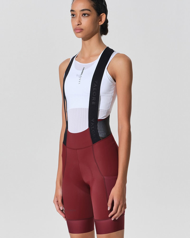 wine red cycling bib shorts