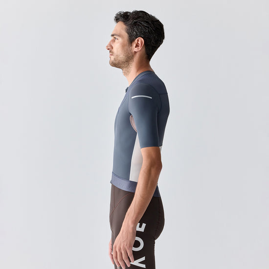 blue cycling jersey mens