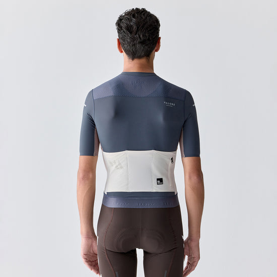 blue cycling jersey mens