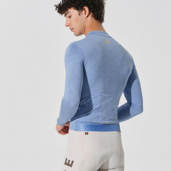 long sleeve summer cycling jersey blue