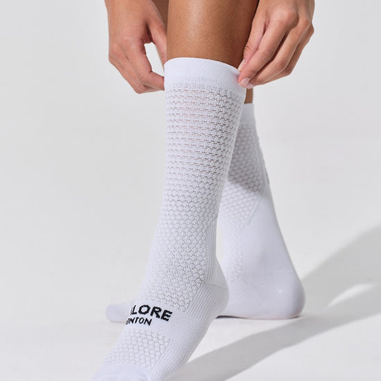 white cycling socks