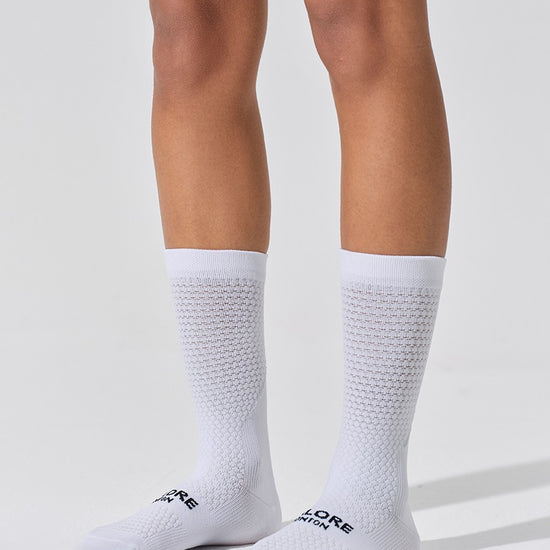 white cycling socks