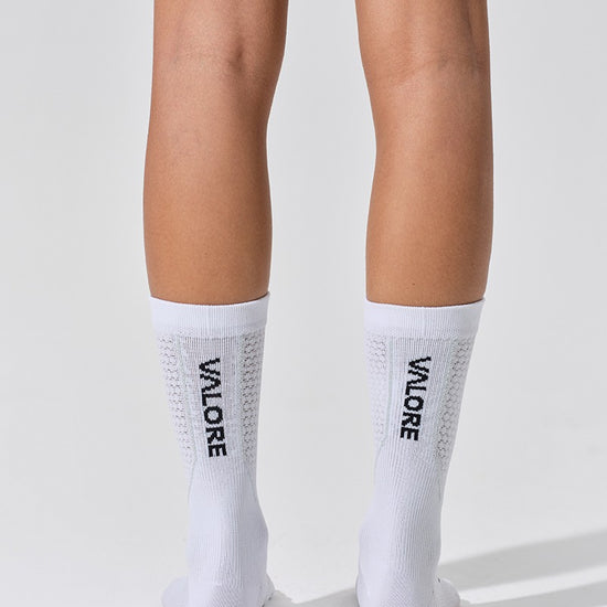 white cycling socks