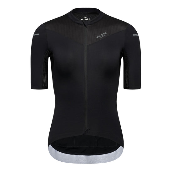merino cycling jersey women's black