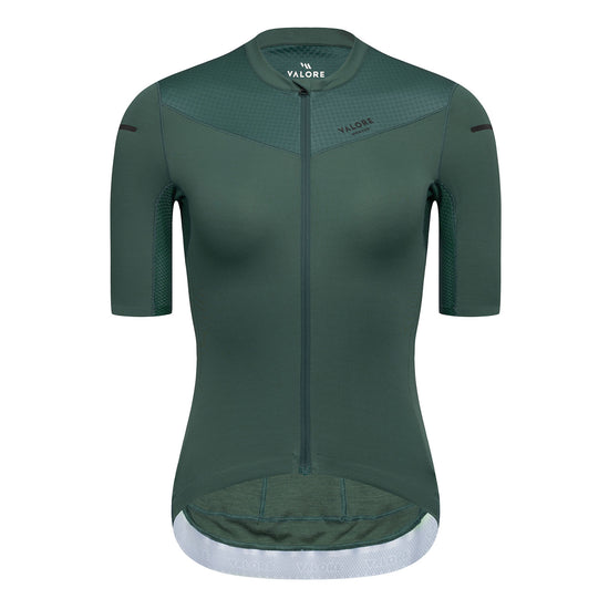 merino cycling jersey women's green