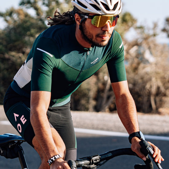 green cycling jersey