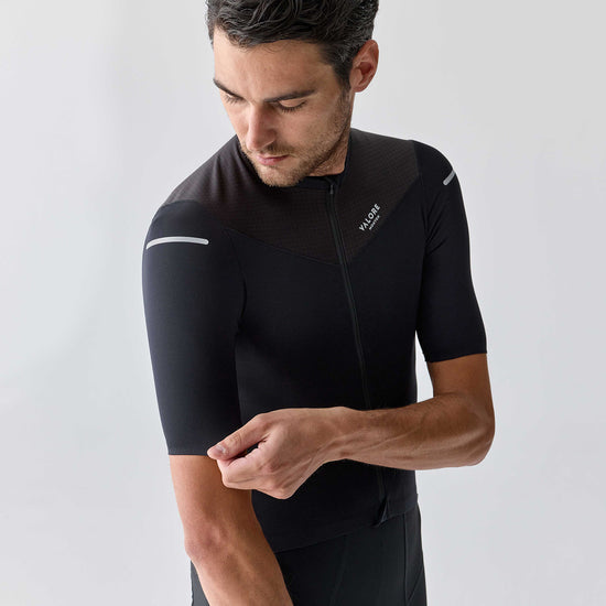 black merino bike jersey