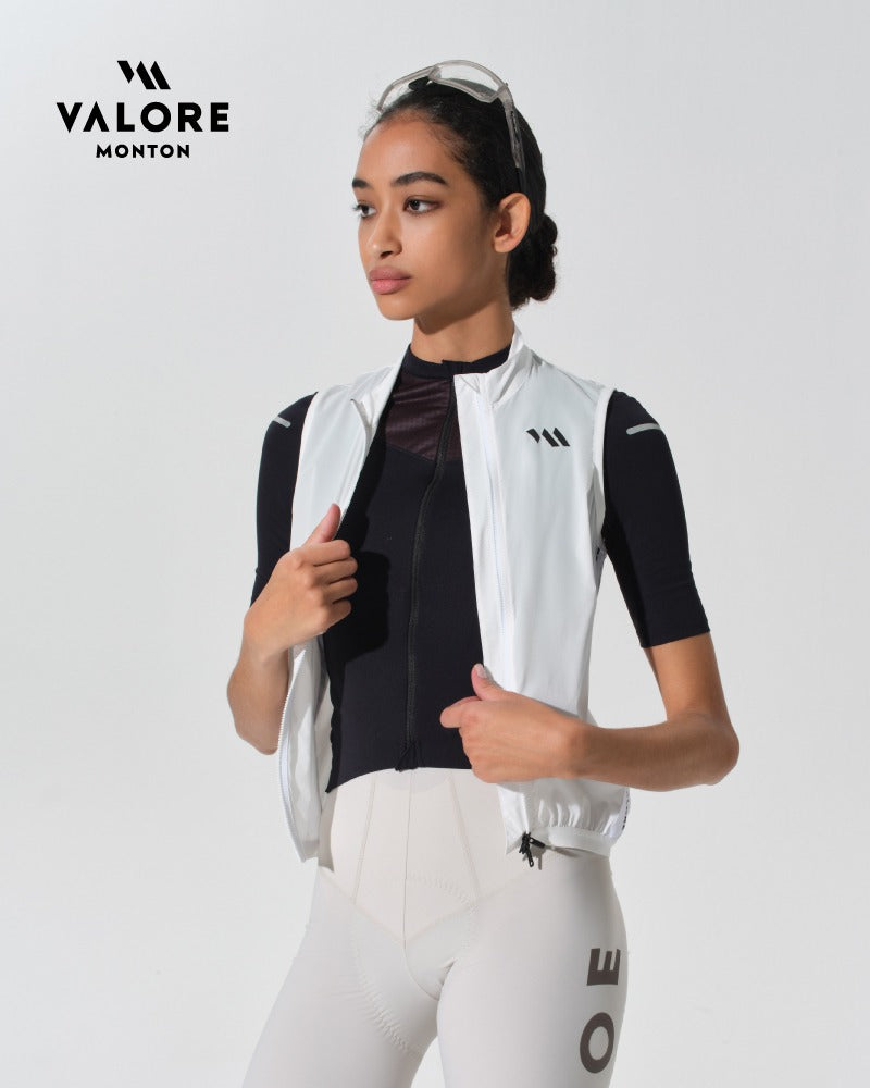 white cycling vest