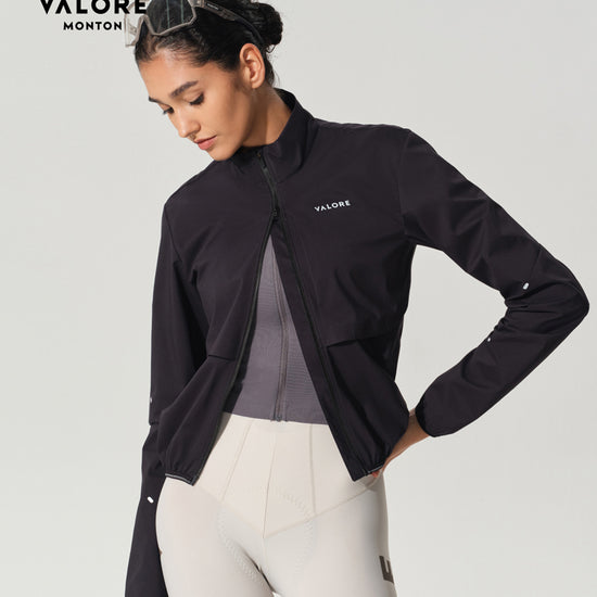women's lightweight waterproof cycling jacket black