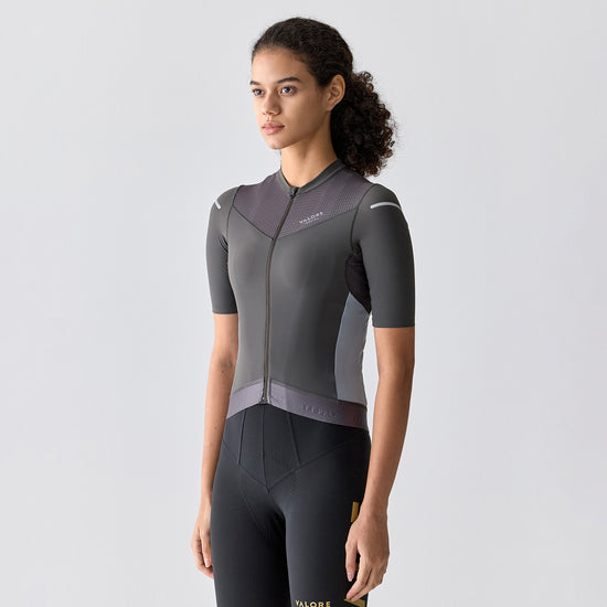 grey cycling jersey womens